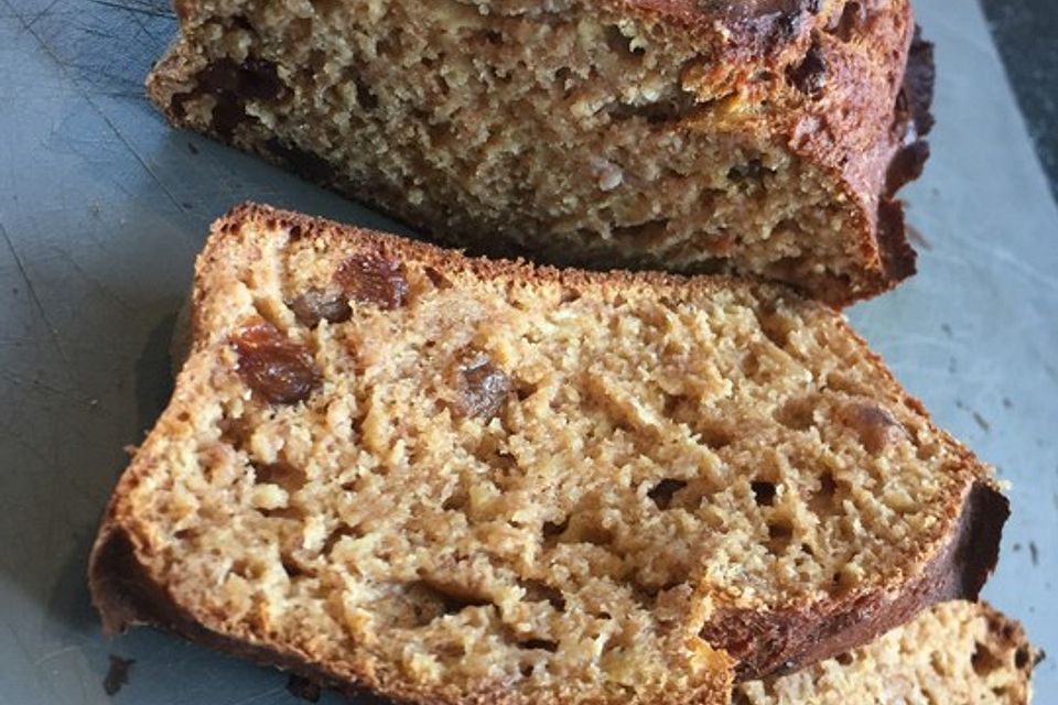 Bananenbrot ohne extra Fett und Zucker