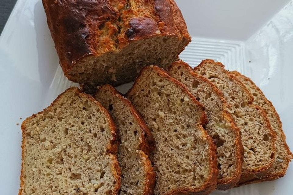 Bananenbrot ohne extra Fett und Zucker