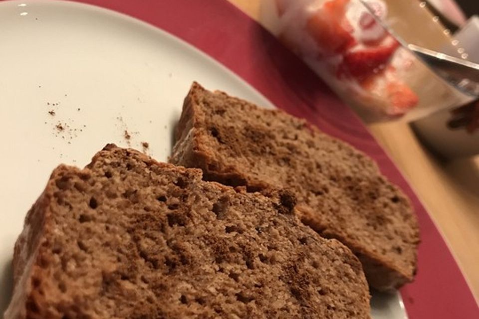 Bananenbrot ohne extra Fett und Zucker