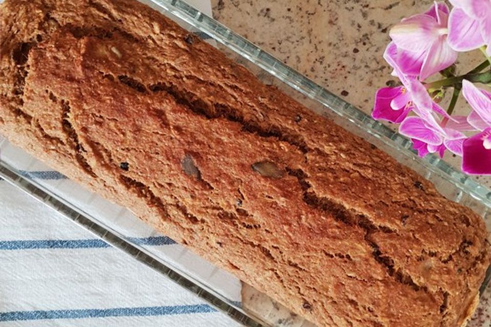 Bananenbrot ohne extra Fett und Zucker