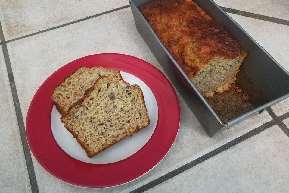 Bananenbrot ohne extra Fett und Zucker