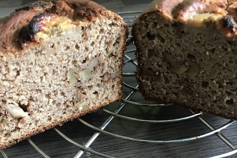 Bananenbrot ohne extra Fett und Zucker