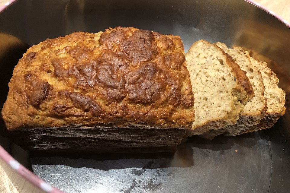 Bananenbrot ohne extra Fett und Zucker