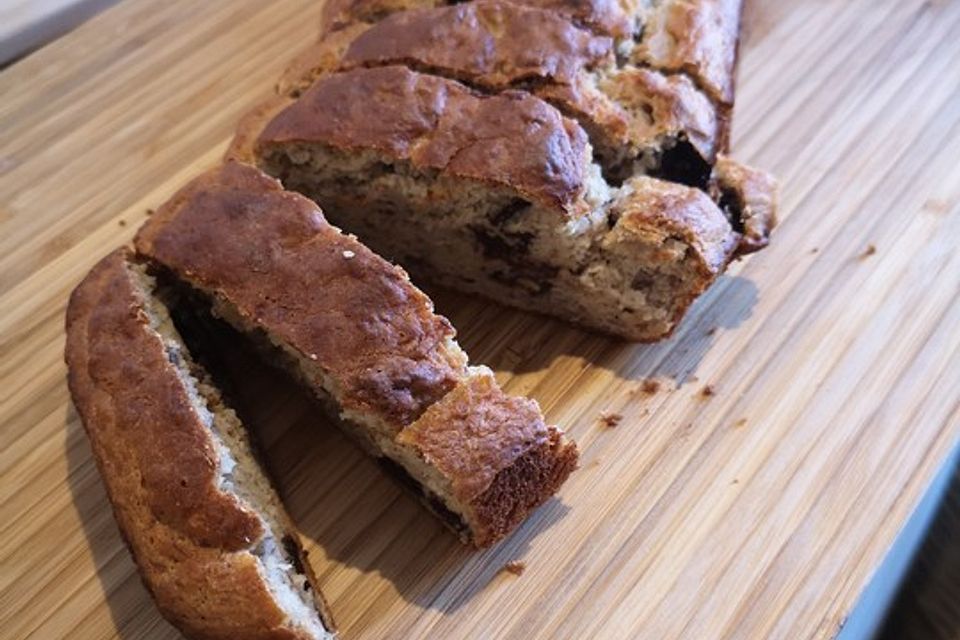 Bananenbrot ohne extra Fett und Zucker