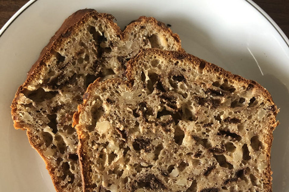 Bananenbrot ohne extra Fett und Zucker