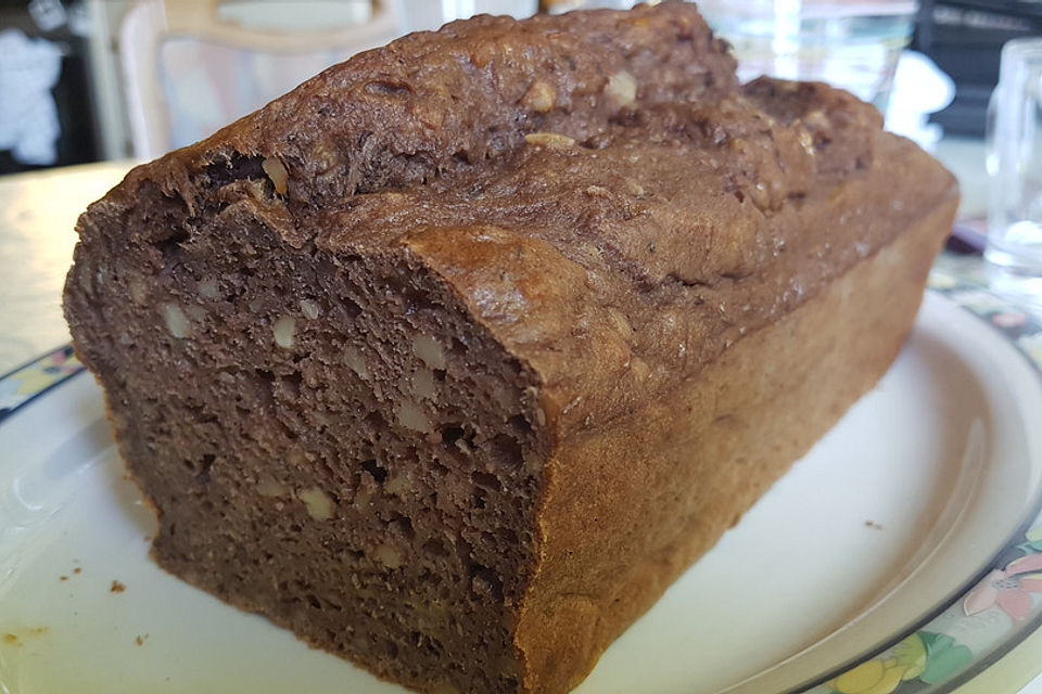 Bananenbrot ohne extra Fett und Zucker