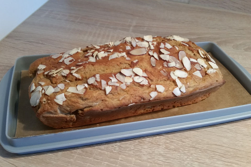 Bananenbrot ohne extra Fett und Zucker