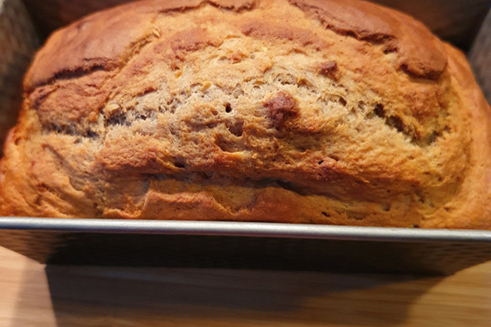 Bananenbrot ohne extra Fett und Zucker