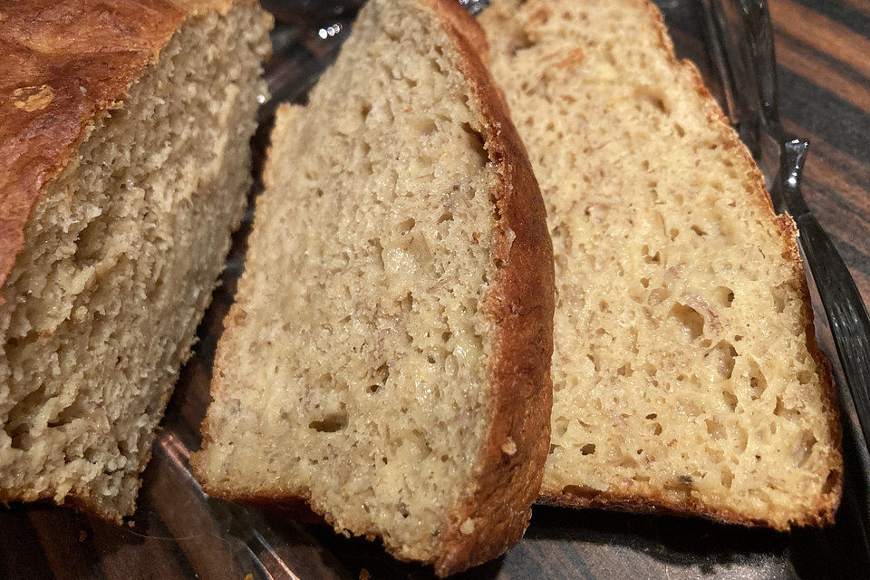 Bananenbrot ohne extra Fett und Zucker