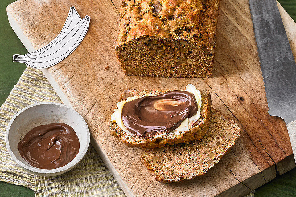 Bananenbrot ohne extra Fett und Zucker