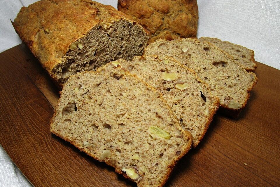 Bananenbrot ohne extra Fett und Zucker