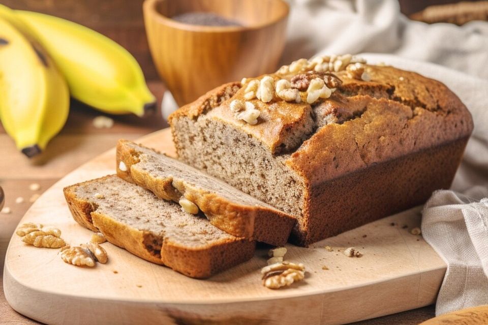 Bananenbrot ohne extra Fett und Zucker