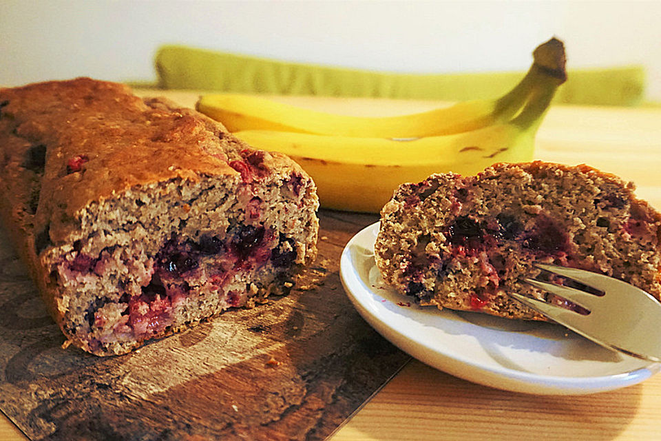 Bananenbrot ohne extra Fett und Zucker