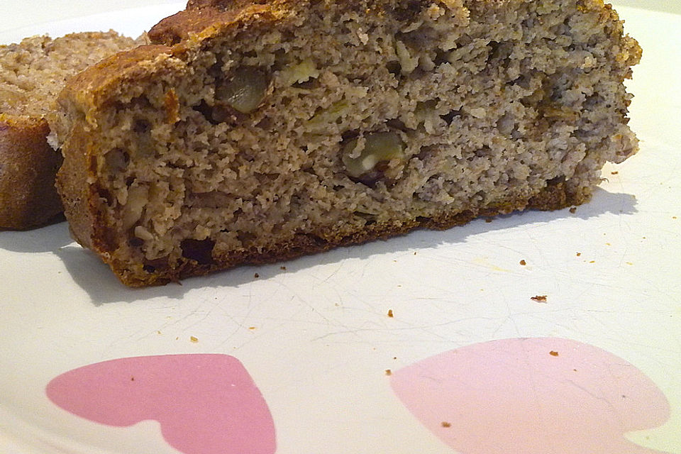 Bananenbrot ohne extra Fett und Zucker