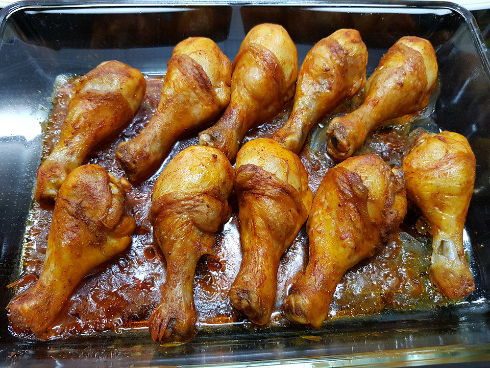 Chicken-Drumsticks mit BBQ-Soße von mirjaplinsky| Chefkoch