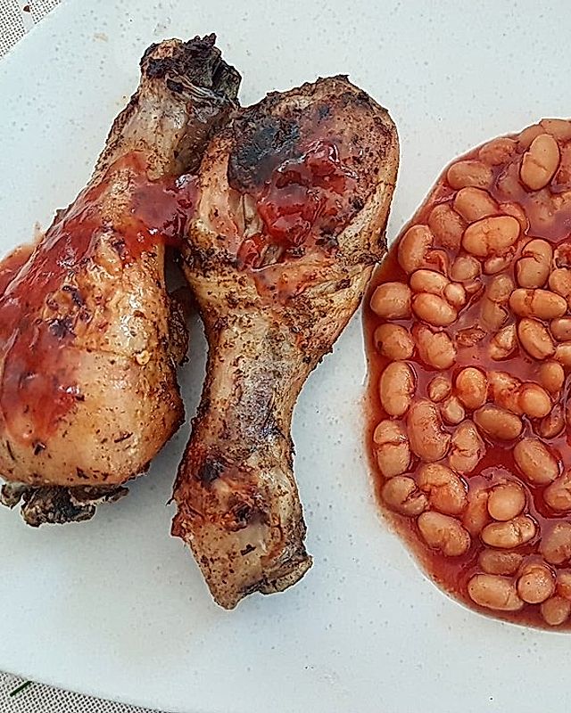 Chicken-Drumsticks mit BBQ-Soße