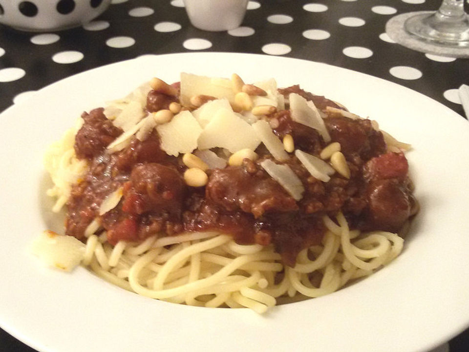 Spaghetti mit Chorizo-Bolognese à la Bahgira von bahgira| Chefkoch