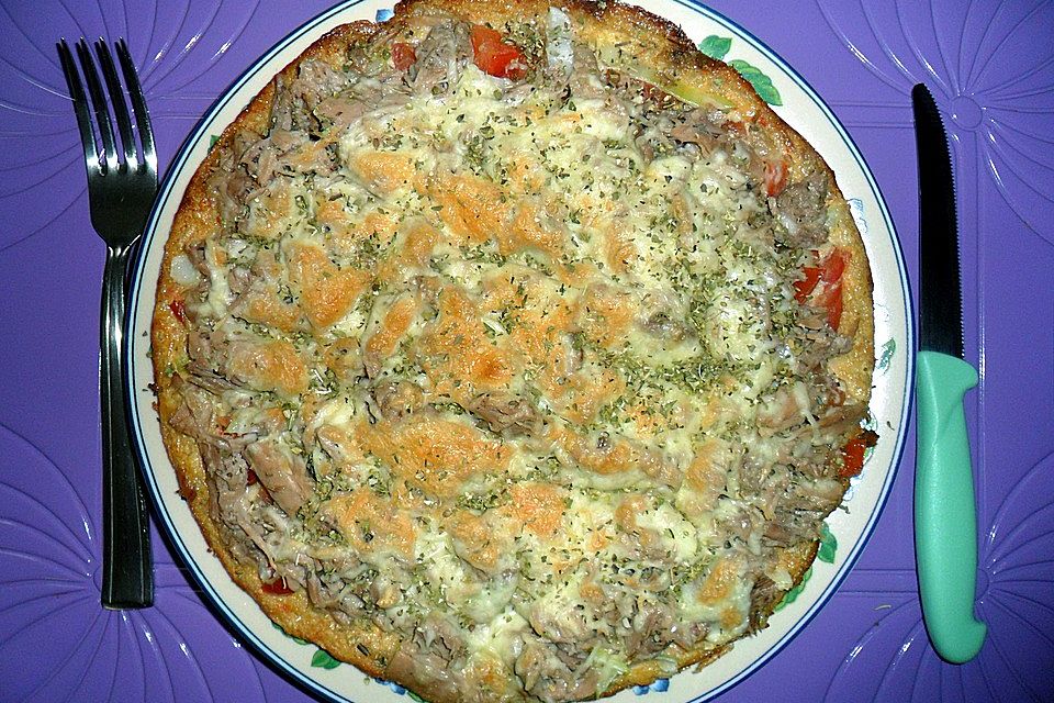 Vollkornhafe Pfannenpizza, "Pizza piccanta Tonno e Cipolla"