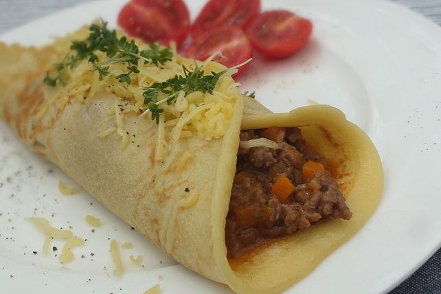 Pfannkuchen mit Bolognese-Sauce von clarissa2408| Chefkoch