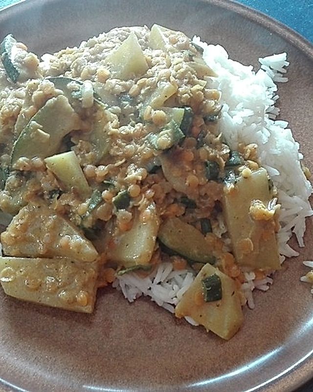 Kohlrabi-Linsen-Curry