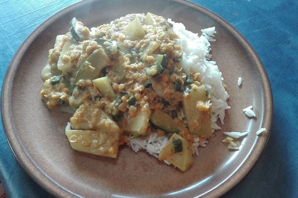 Kohlrabi-Linsen-Curry