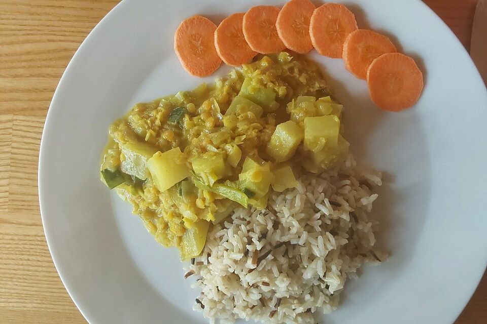 Kohlrabi-Linsen-Curry