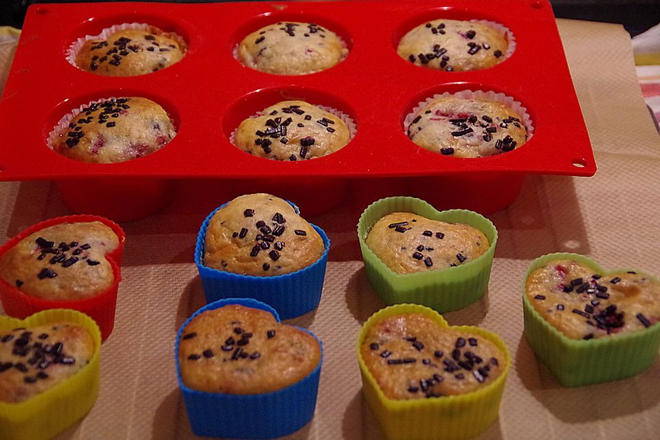 Himbeer-Quark-Muffins mit Schokoflocken