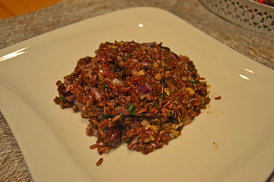 Lauwarmer roter Reissalat mit Cranberries