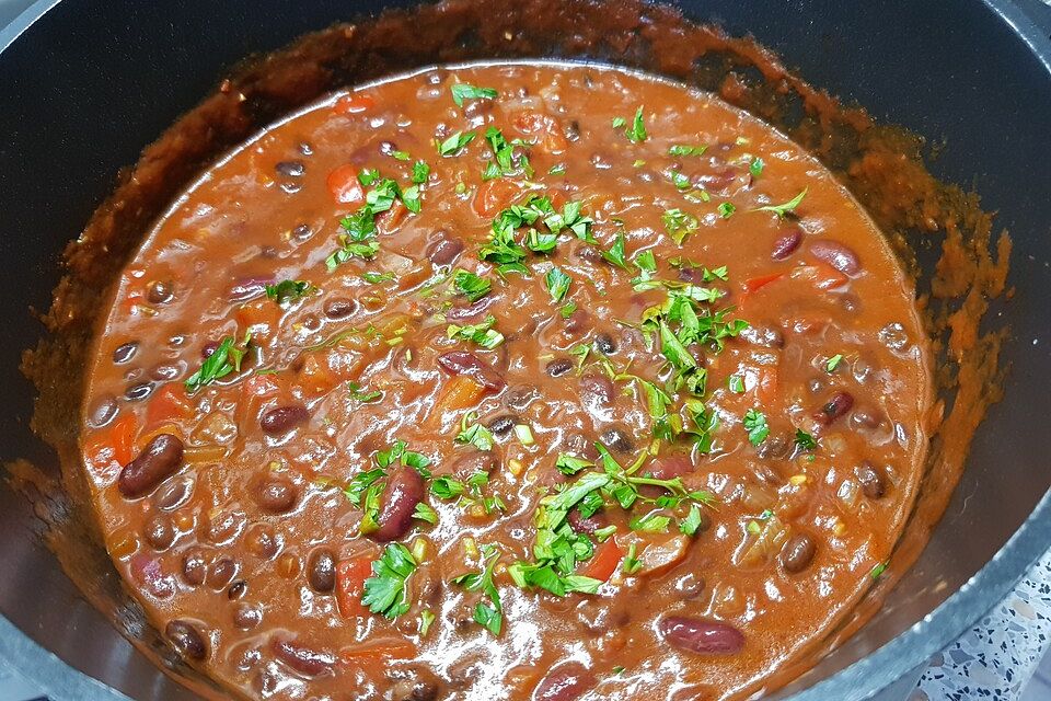 Kreolisches Chili mit schwarzen Bohnen