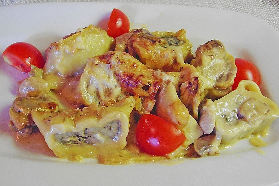 Maultaschen in Champignon - Sahne