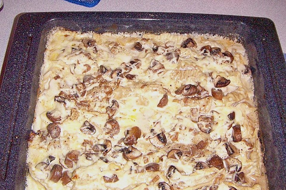 Maultaschen in Champignon - Sahne