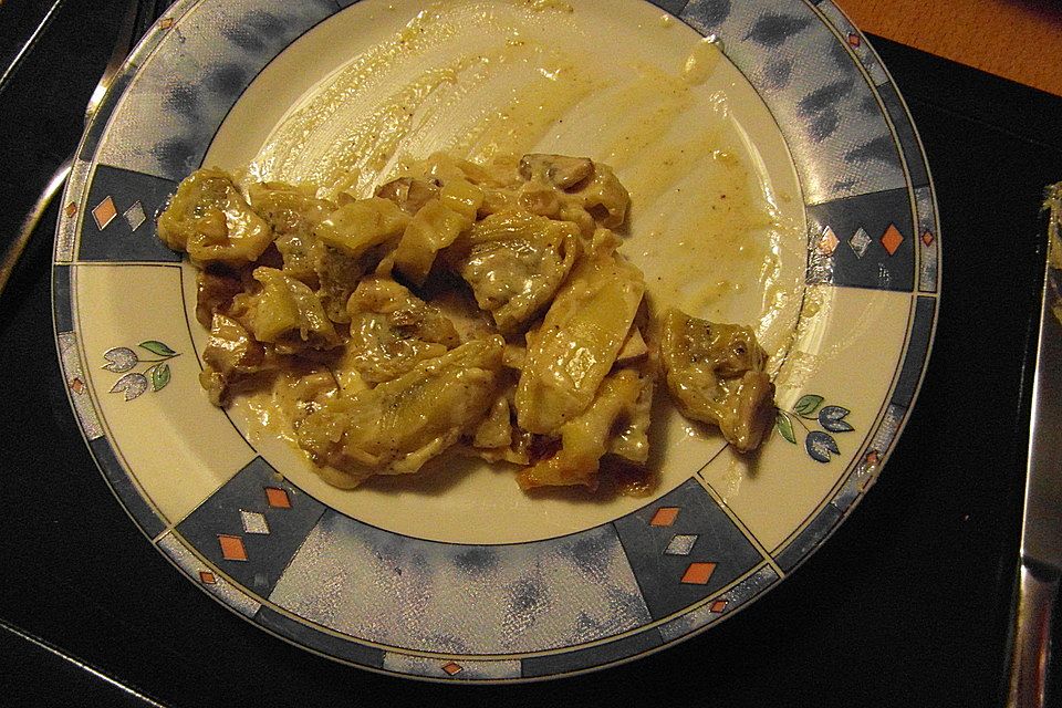 Maultaschen in Champignon - Sahne