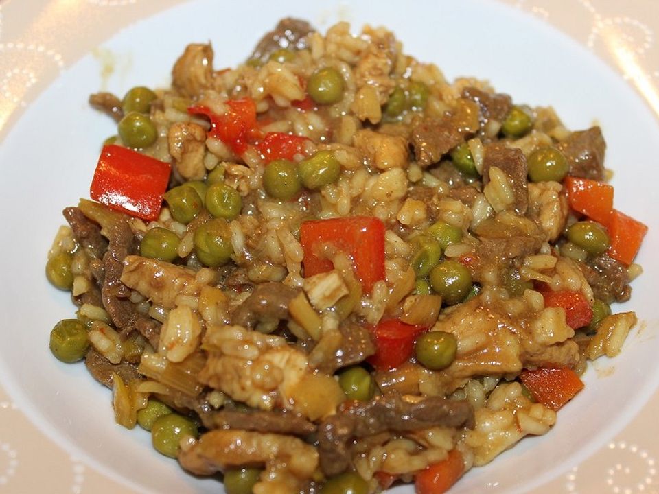 Geschnetzeltes Teriyaki-Style mit Gemüse und Reis von TobyBär| Chefkoch