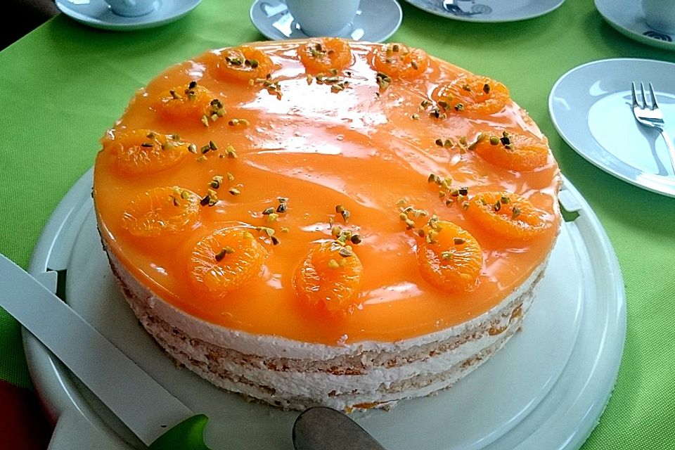 Frischkäsetorte Mandarine, ohne Backen