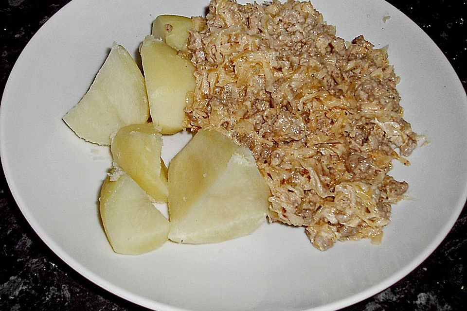 Hack-Sauerkraut-Pfanne