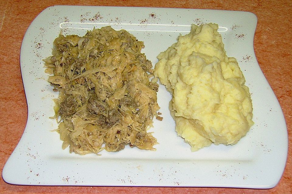 Hack-Sauerkraut-Pfanne