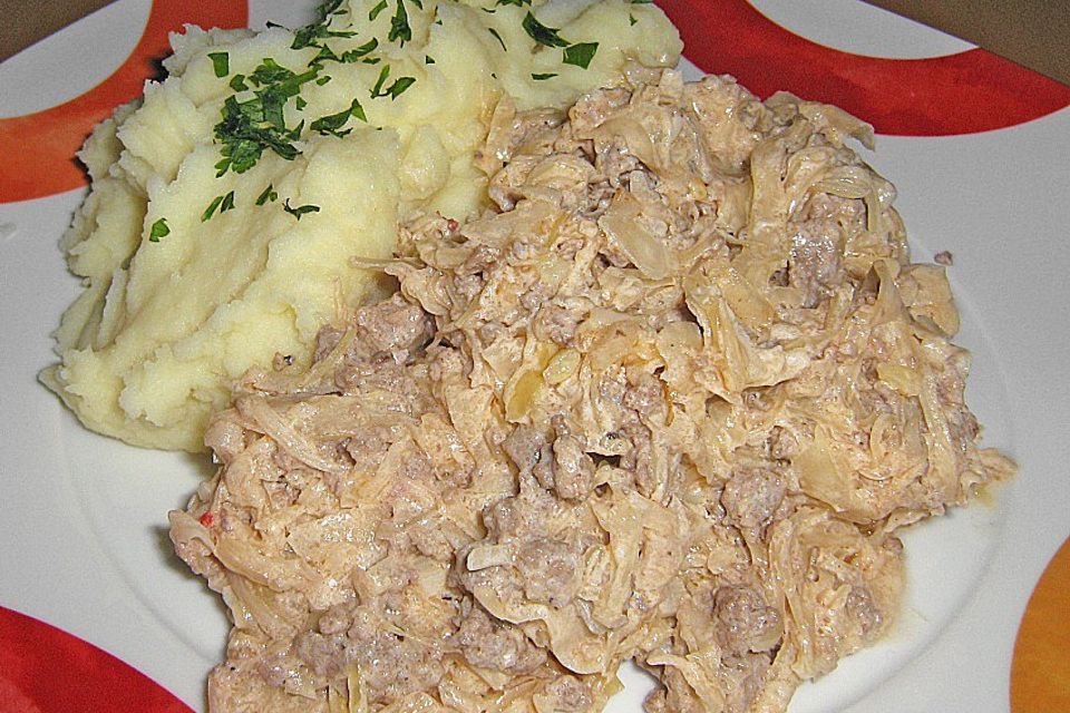 Hack-Sauerkraut-Pfanne