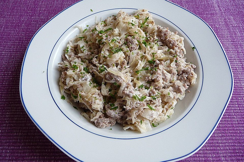 Hack-Sauerkraut-Pfanne