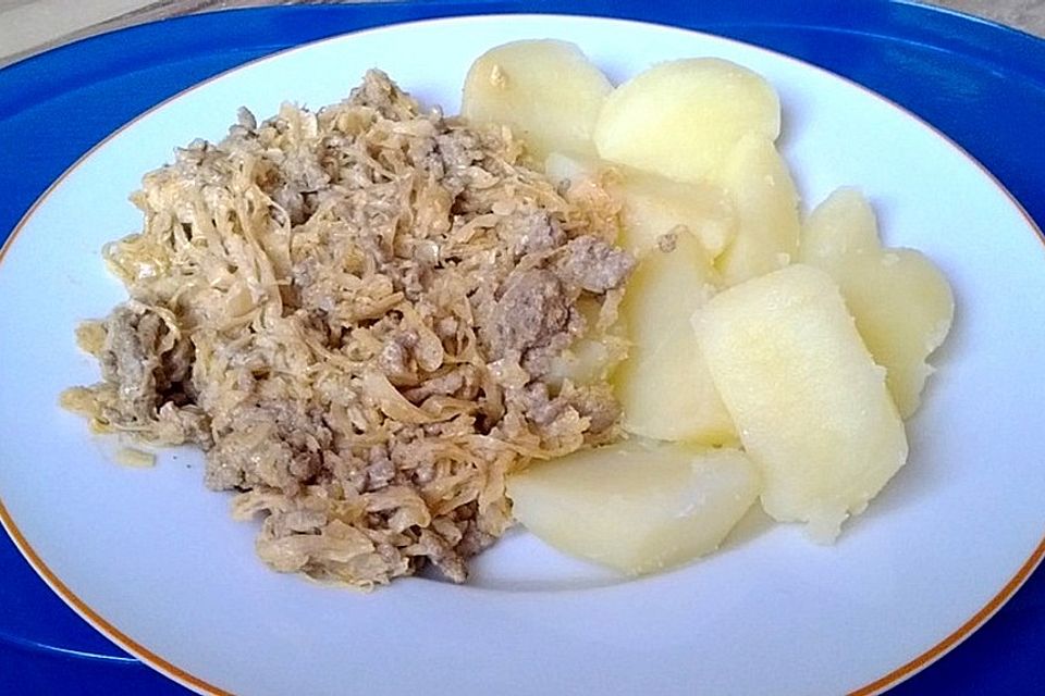 Hack-Sauerkraut-Pfanne