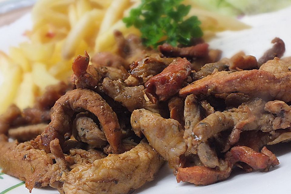 Mariniertes Geschnetzeltes "Gyros Style"