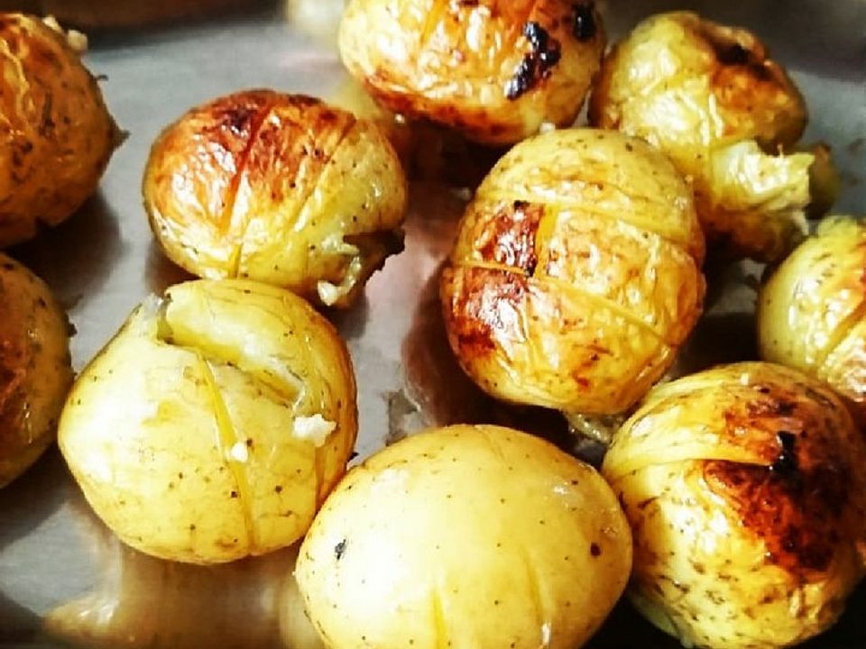 Kartoffel-Knoblauch-Spieße zum Grillen von trishas-welt|