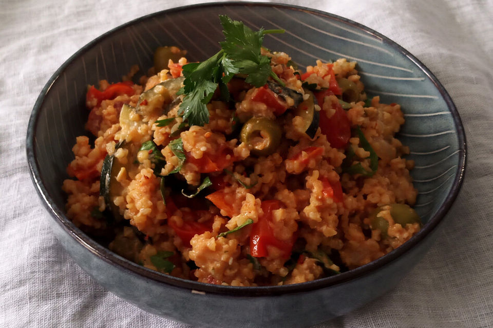 Gemüsebulgur mit Feta