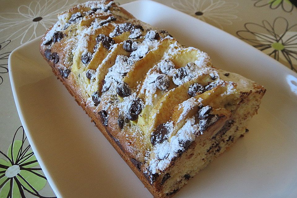 Zitronen-Apfelkuchen mit Schokotröpfchen