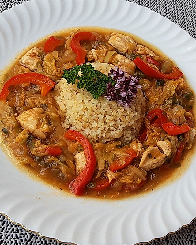 Puten-Gemüse-Pfanne mit Reis