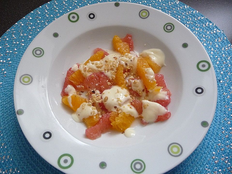 Orangen-Grapefruitsalat mit Joghurtsauce von patty89| Chefkoch