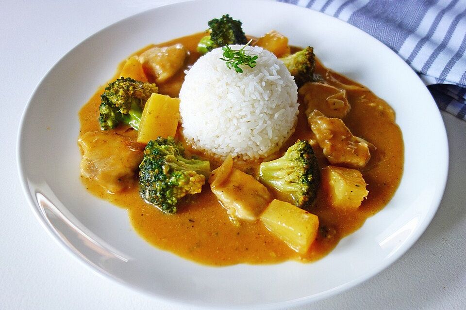 Thai-Curry-Hühnchen mit Brokkoli