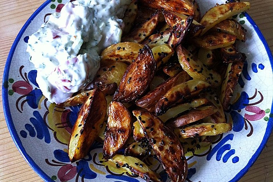 Spanische Backofenkartoffeln mit Kräuterquark