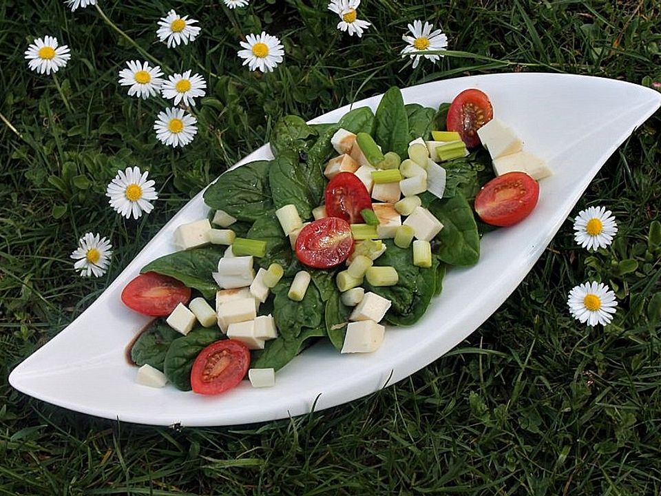 Spinatsalat mit Kirschtomaten und Mozzarella von patty89| Chefkoch