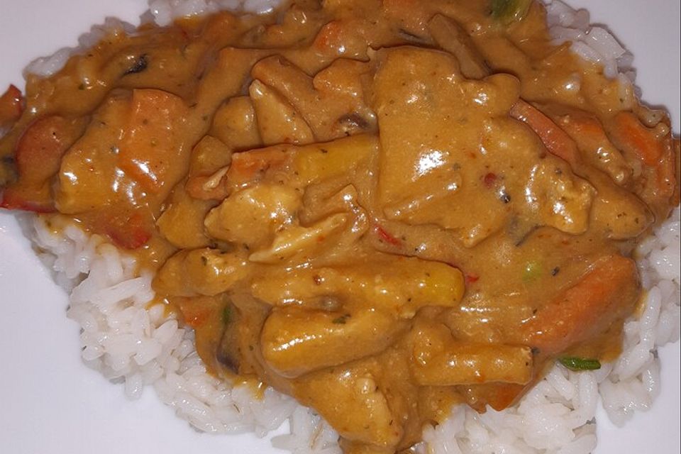 Thai Curry-Erdnuss-Kokos-Hühnchen