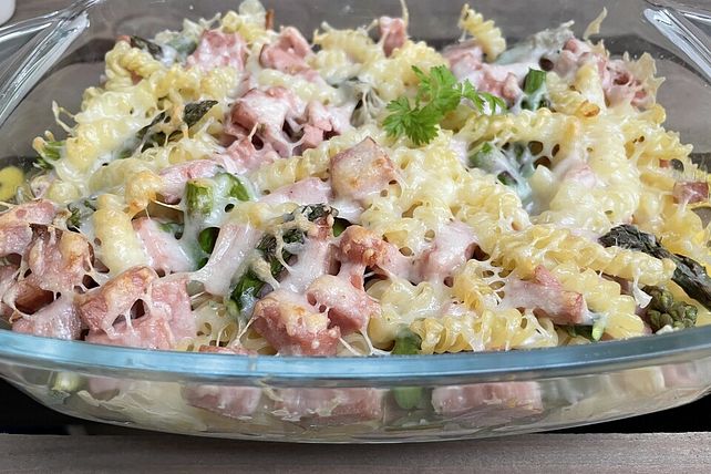 Spargel-Nudel-Auflauf mit Leberkäse von Gretsi| Chefkoch